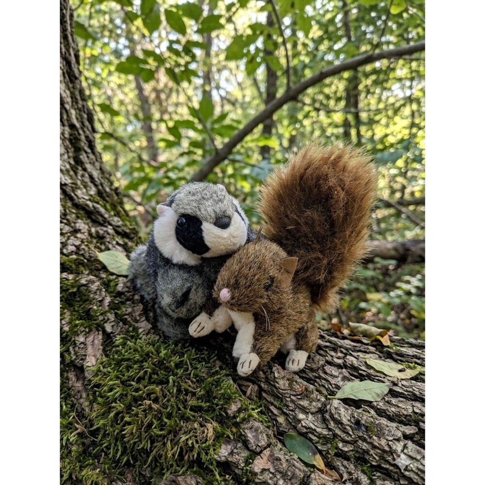 Folkmanis Finger Puppet Lot Mini Raccoon & Mini Red Squirrel Realistic Plush